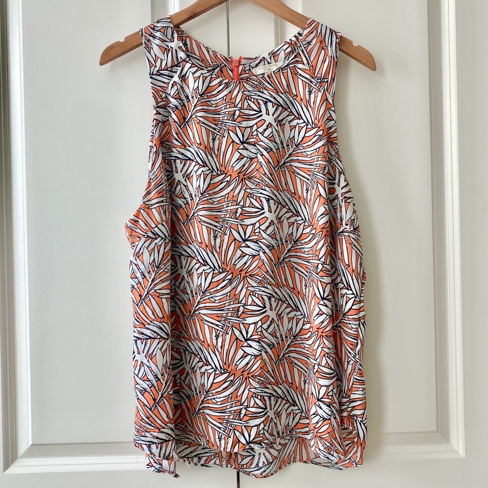 Palm Print Sleeveless Blouse